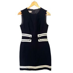 NWOT Hobbs Dark Navy White Contrast Shift Dress
